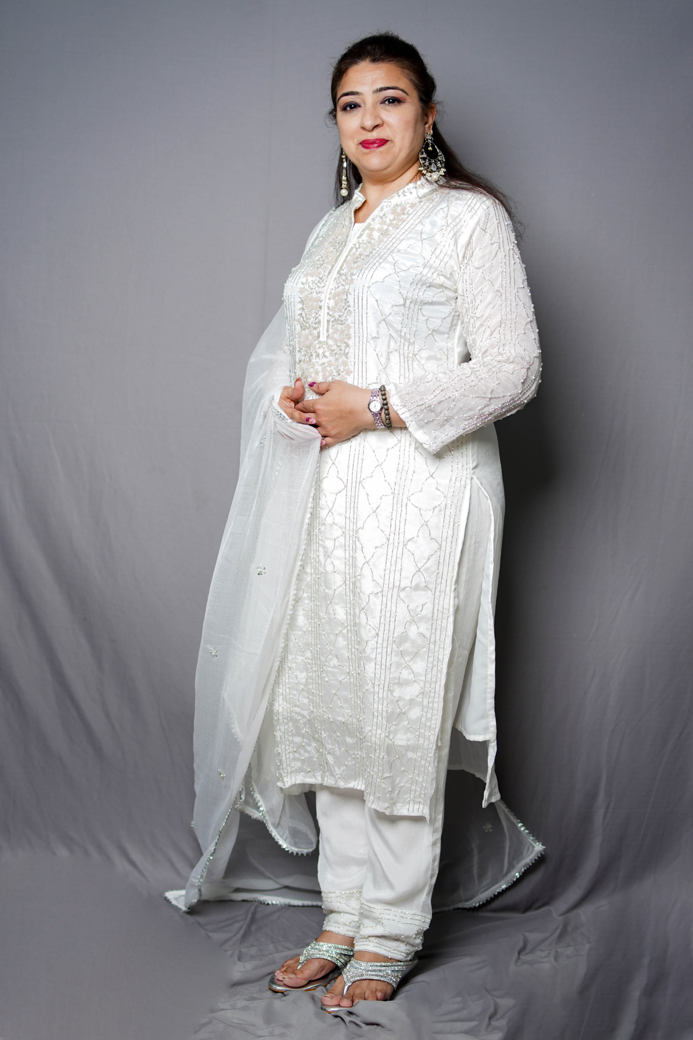 Roshni Embroidered Ivory Ensemble