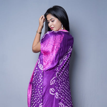 Vibrant Fuchsia gharara Set with Bandhani Dupatta
