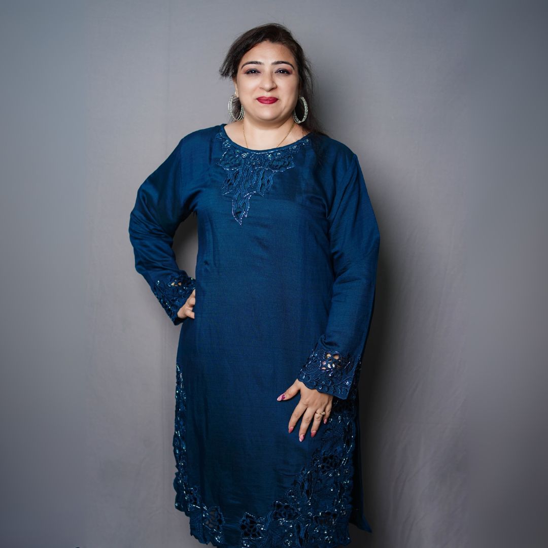 Midnight Elegance Embroidered designer suit