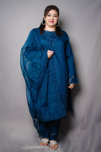 Midnight Elegance Embroidered designer suit