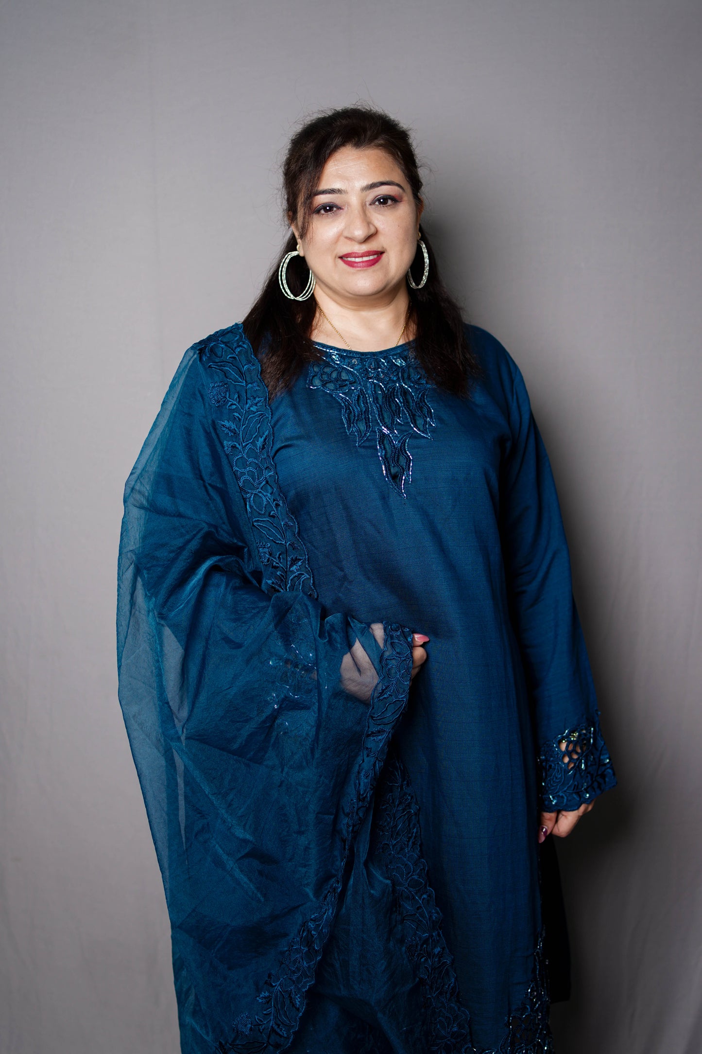 Midnight Elegance Embroidered designer suit