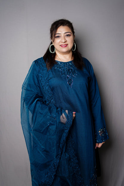 Midnight Elegance Embroidered designer suit