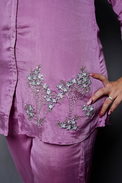 Lavender Luxe Silk Cord Set